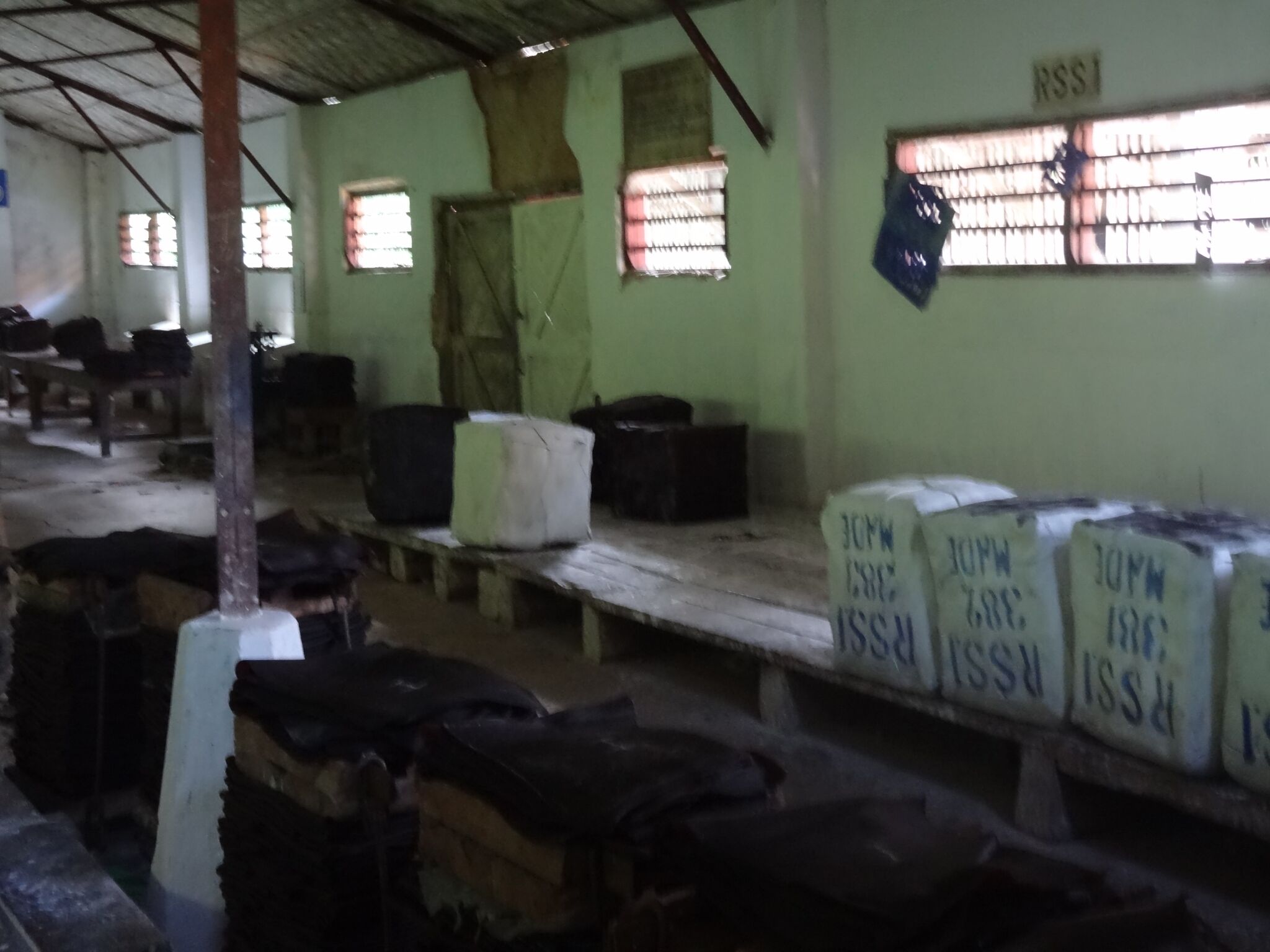 De rubber wordt verpakt in balen en verscheept, meestal naar Japan om er autobanden van te maken