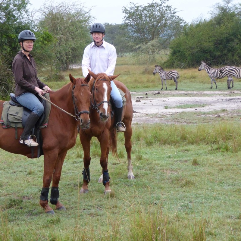 Paardrijden tussen de zebra’s en antilopen, Lake Mburo Nationaal&nbsp;Park
