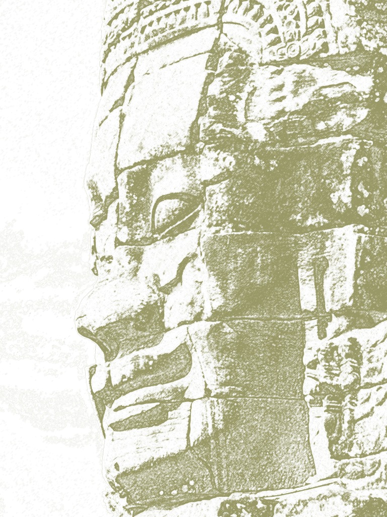 bayon tekening sepia klein