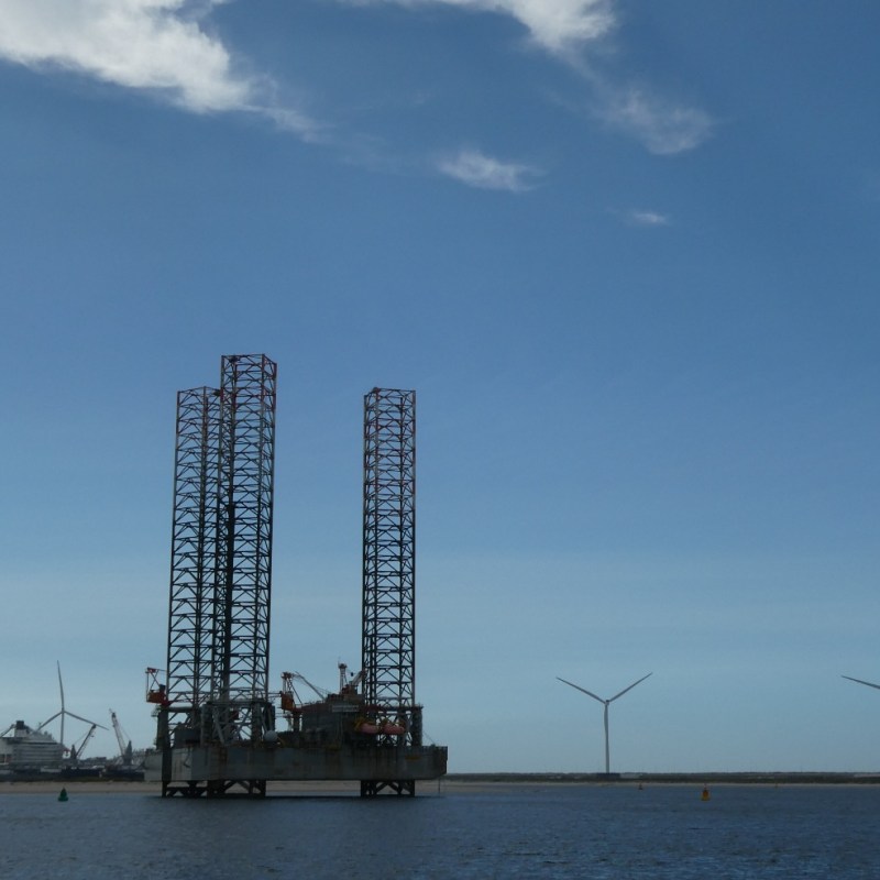 Booreiland buiten gebruik